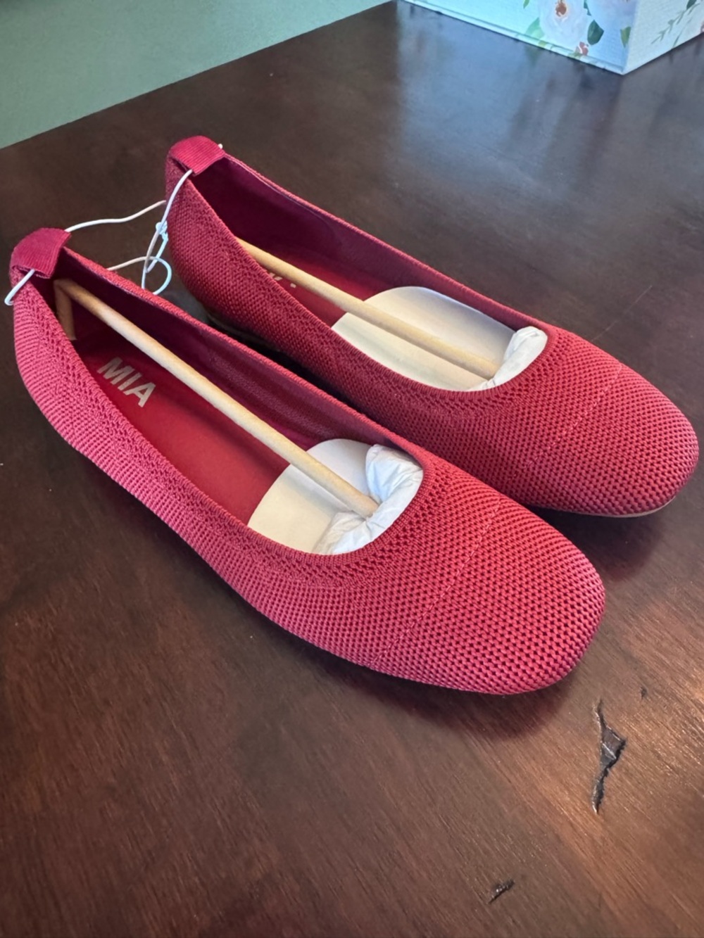 MIA Women's Knit Ballet Flats — Red